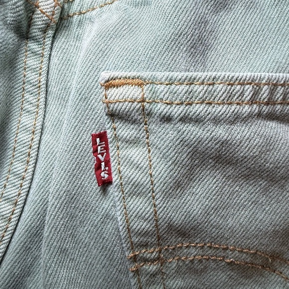 Vintage Sage Mint Green Button Fly Levi’s 501 26x30 Straight Leg BOHO 90’s - Picture 8 of 13